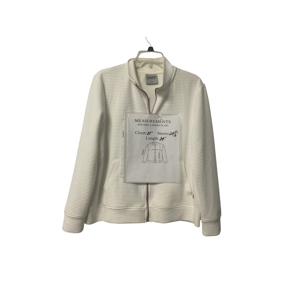 Skechers‎ California Comfort White Ribbed Full Zip Jacket Women's Size L - Picture 7 of 7